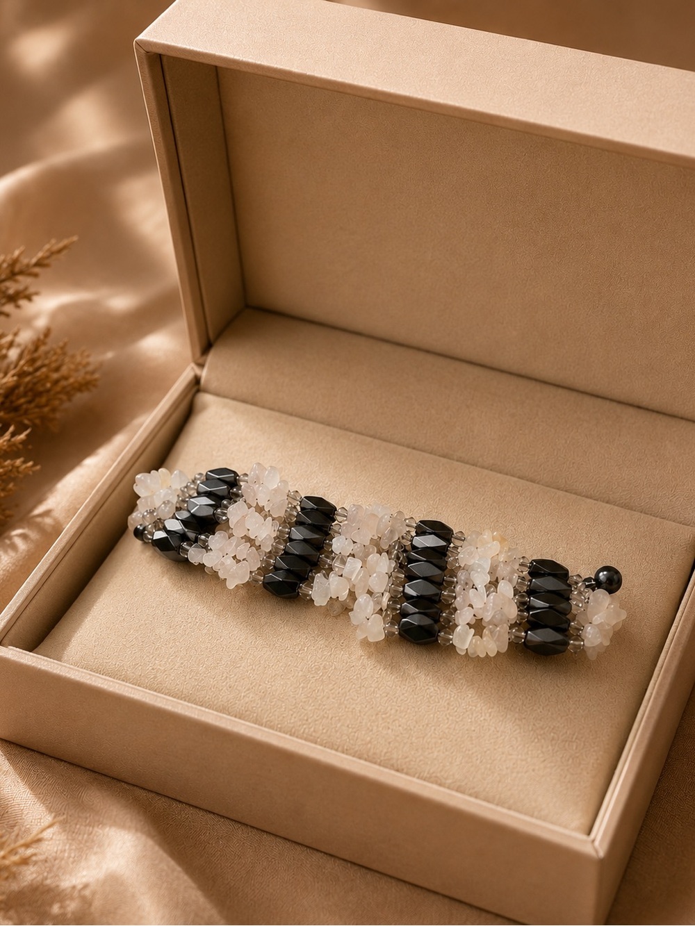 Rose Quartz & Hematite Style Bracelet | Boho Crystal Inspired Jewelry